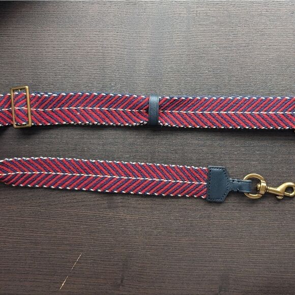 Jcrew chevron Detachable bag strap canvas with 💯 leather - Picture 5 of 6